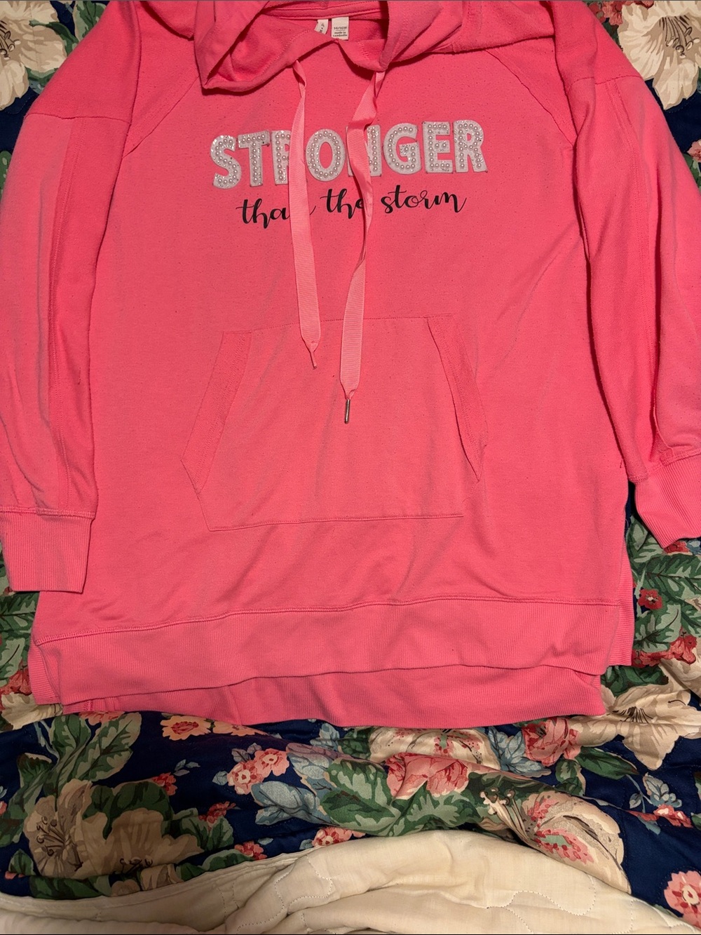 Cato Pink Hooded Sweatshirt with Silver Tone Lettering